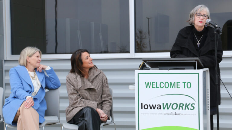 IowaWORKS grand opening Beth Townsend Kristie Fisher Tiffany O'Donnell