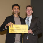 Will Ryan (right), a human physiology major, took first place in the Tech Category with HealthWallet, a patient-controlled platform that centralizes medical and dental information. Mr. Ryan received $1,500.