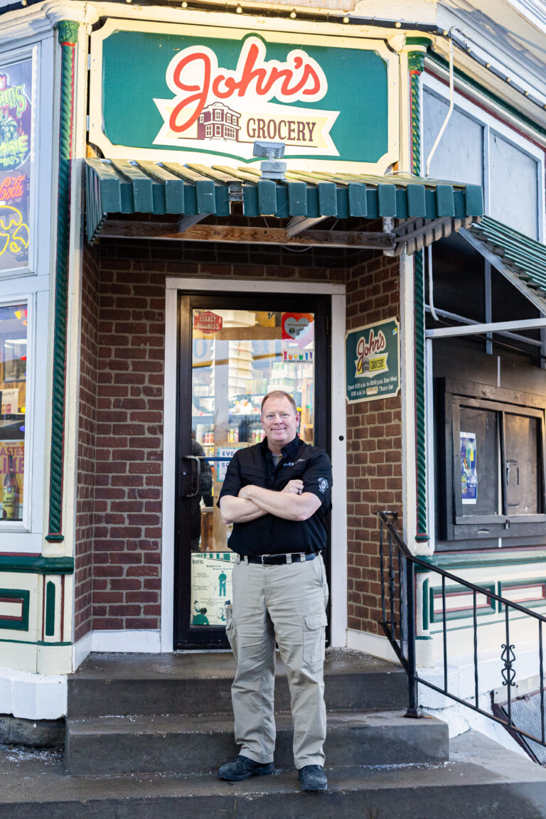 Doug Alberhasky, owner of Iowa City’s iconic John's Grocery. downtown dish