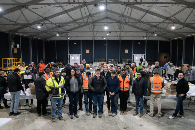 Construction workers building QTS's seven-building data center campus assembled 30,000 meals Wednesday, Jan. 28. CREDIT QTS