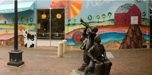 Iowa City Public Art installation on the Ped Mall