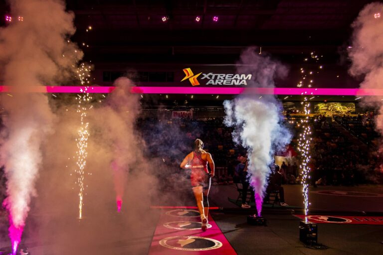 The Iowa City Area Sports Commission hosted the 2026 IGHSAU Girls State Wrestling Championships at the Xtream Arena in Coralville, Iowa. 448 wrestlers competed in this two day tournament. This was the fourth year the event was sanctioned and held in Coralville. CREDIT IOWA CITY AREA SPORTS COMMISSION