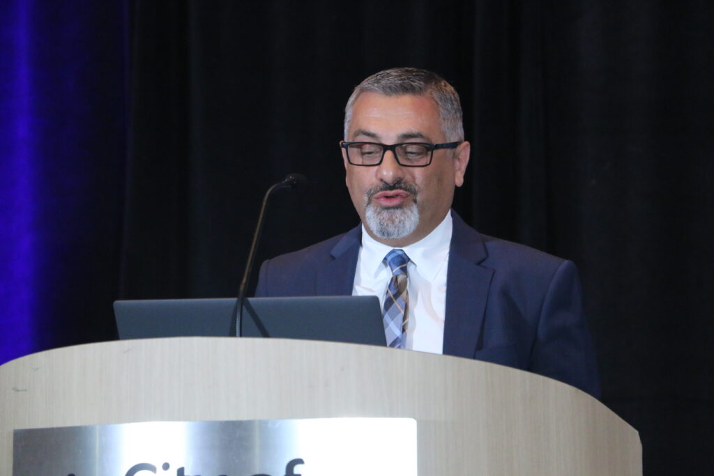 Marion Mayor Nick AbouAssaly delivers the State of the City Address Monday, March 9, 2026, at the DoubleTree by Hilton in Cedar Rapids.