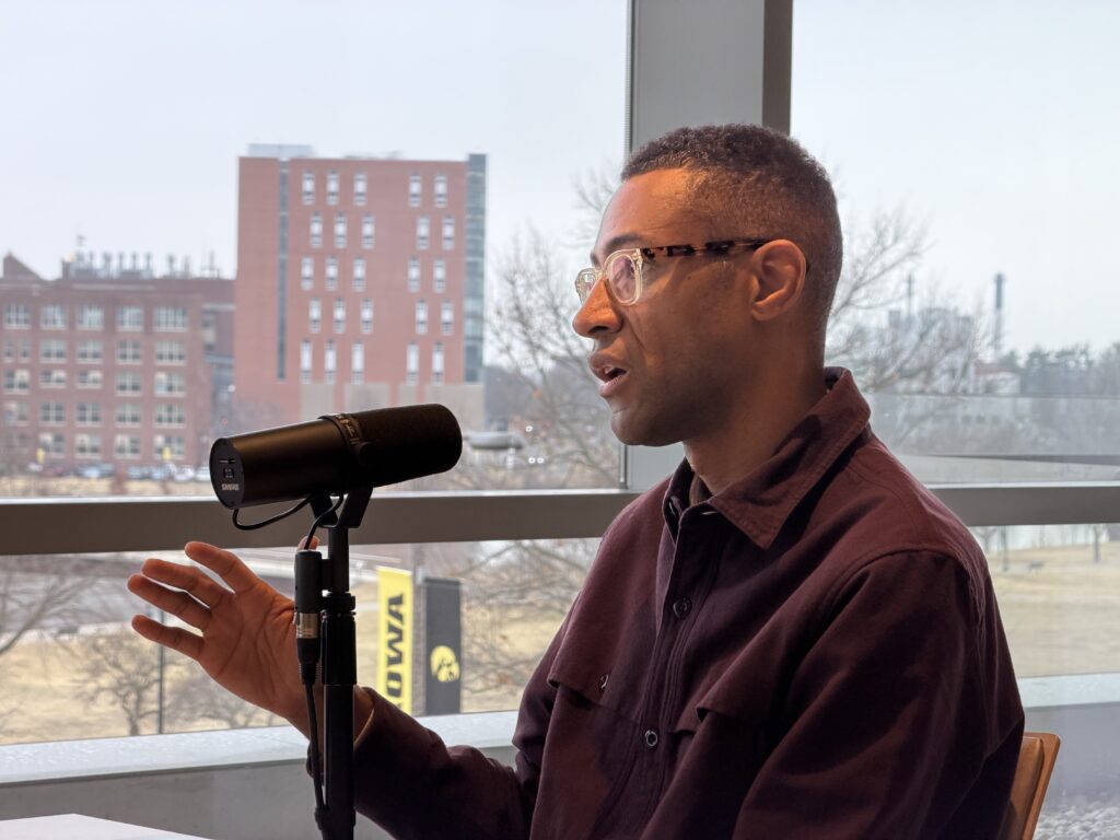 André Perry, executive director of Hancher Auditorium, speaks on the Downtown Dish podcast. CREDIT ICDD