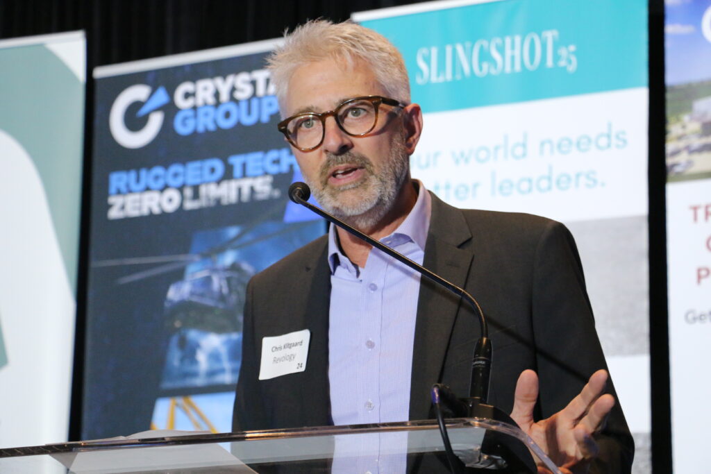 Revology CEO Chris Klitgaard speaks at the Corridor Business Journal’s Fastest Growing Companies event July 16 at the Coralville Convention Center. CREDIT RICHARD PRATT